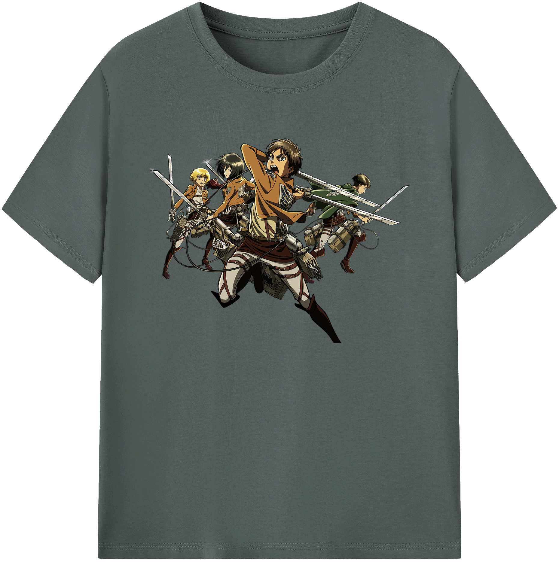 （画像用） 進撃の巨人 エレン･イェーガー Attack on Titan Eren Jäger 綿100％ メンズ半袖Tシャツ｜肌触りやわらか＆通気性